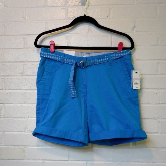 Crown & Ivy Ladies Shorts Size 6 Regular Blue - Picture 1 of 8
